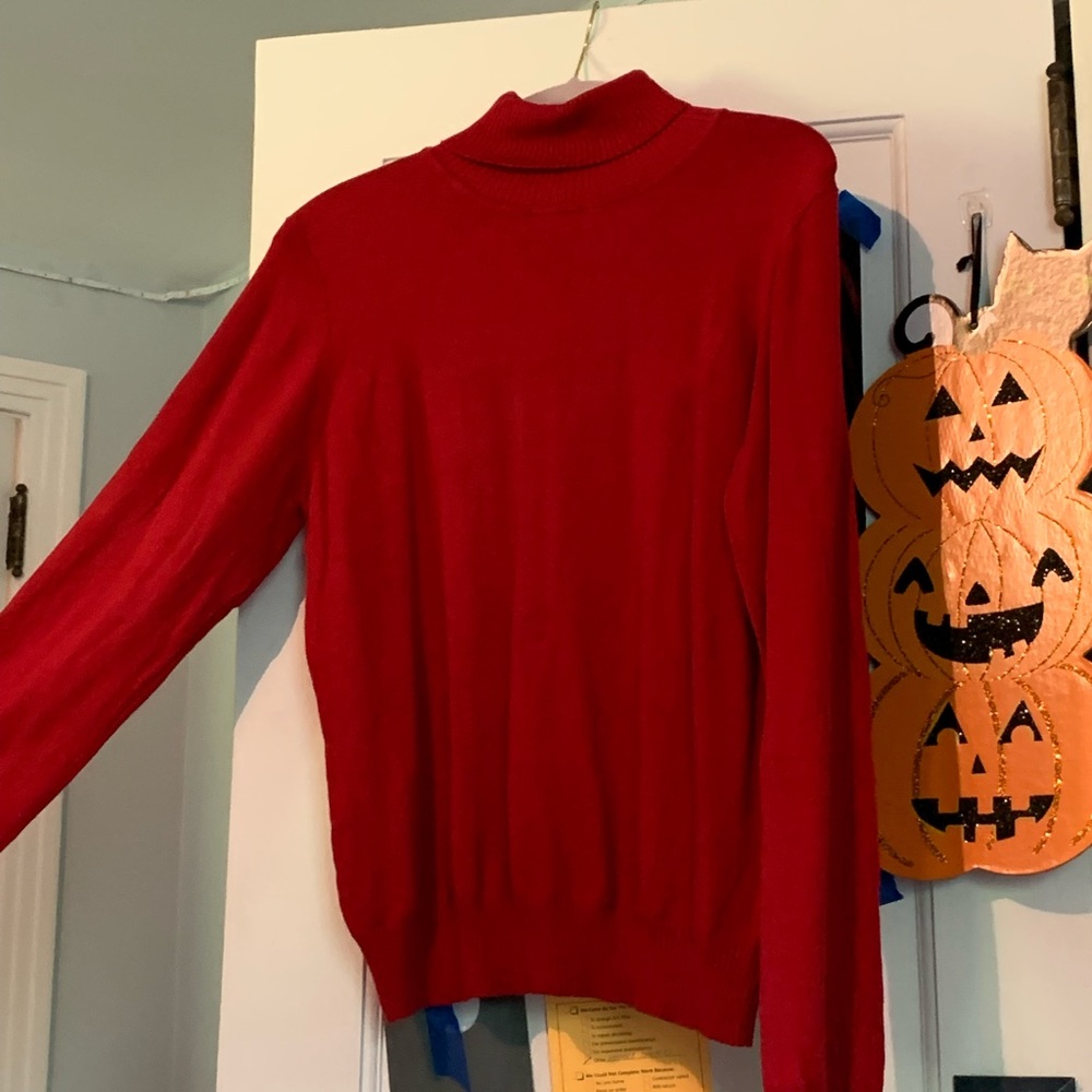 red sweater turtleneck